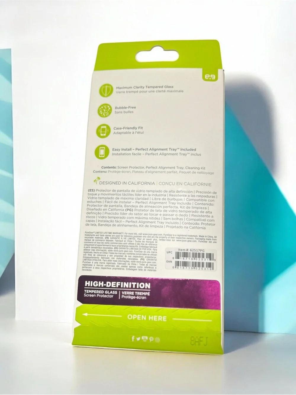 BNIB PureGear HD Tempered Glass Screen Protector for iPhone Xs / X